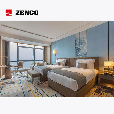 Zestaw mebli do pokoi sypialnych w nowoczesnym stylu hotelowym, stosowany w standardowych pokojach hotelowych