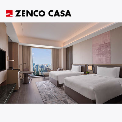 Zestaw mebli hotelowych w nowoczesnym stylu z dwoma łóżkami