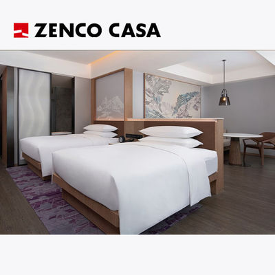 Modern Style Hotel Twin Bedroom Meubles Set Rozmiar 1800*1500*320mm