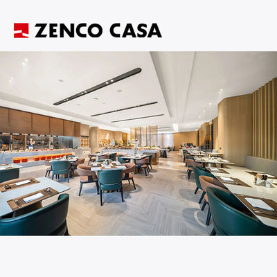 Hotel Restaurant Furniture High-End Custom Leather Dining Chairs And Marble Dining Table Combination