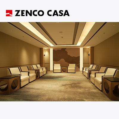 Hotel Meeting Room Furniture Set Including White Single Sofa And Coffee Table