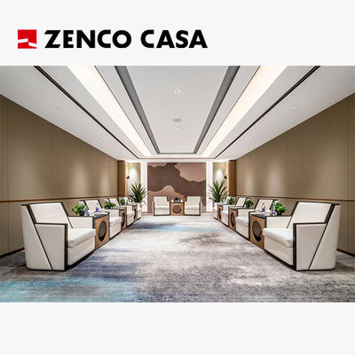 Hotel Meeting Room Furniture Set Including White Single Sofa And Coffee Table