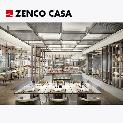 Zestaw mebli hotelowych restauracji zawiera skórzane krzesło jadalne i marmurowy stół jadalny