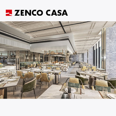 Zestaw mebli hotelowych restauracji zawiera skórzane krzesło jadalne i marmurowy stół jadalny