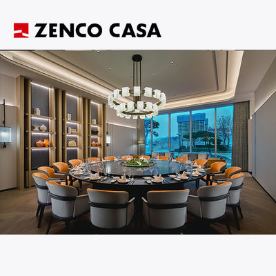 Glossy meble hotelowe i restauracyjne włącznie z elektrycznym stołem jadalnym i skórzanymi krzesłami jadalnymi