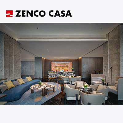 Plywood meble w lobby hotelu z sofasą i stołem kawowym