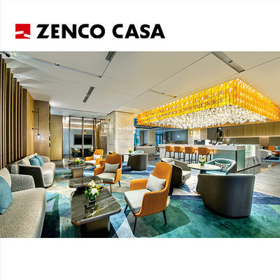 Projekt personalizacji mebli w lobby hotelu pięciogwiazdkowego, w tym kanapy podwójne i stolik kawowy
